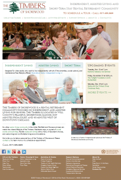 custom wordpress design timbers retirement community